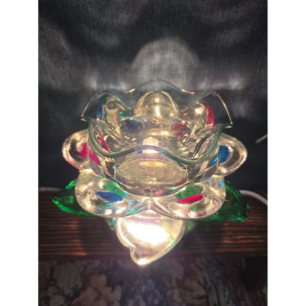 Flower Touch Lamp Glass Oil Warmer Multicolor